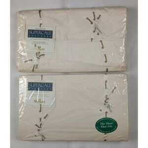 Vintage Wamsutta Supercale FULL Flat & Fitted Sheets NOS - Lot Of 2